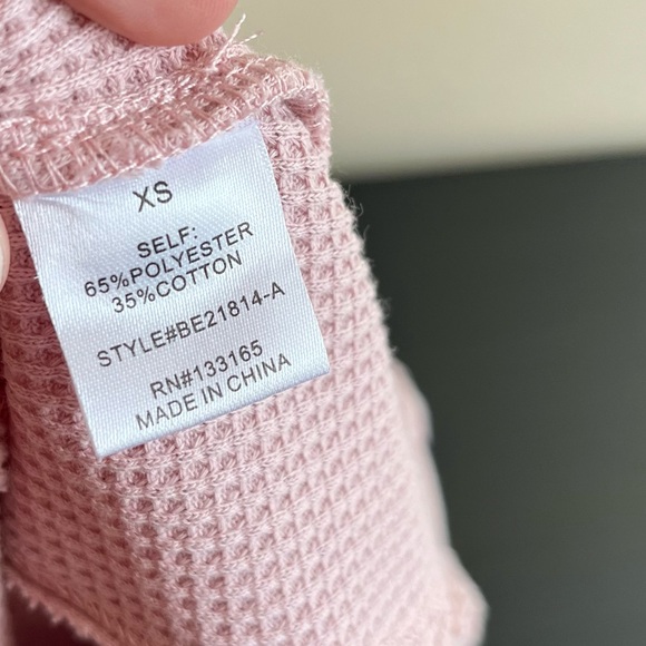 NWT Altar’d State Dusty Pink Waffle Knit Short Sleeve Top - Picture 9 of 11